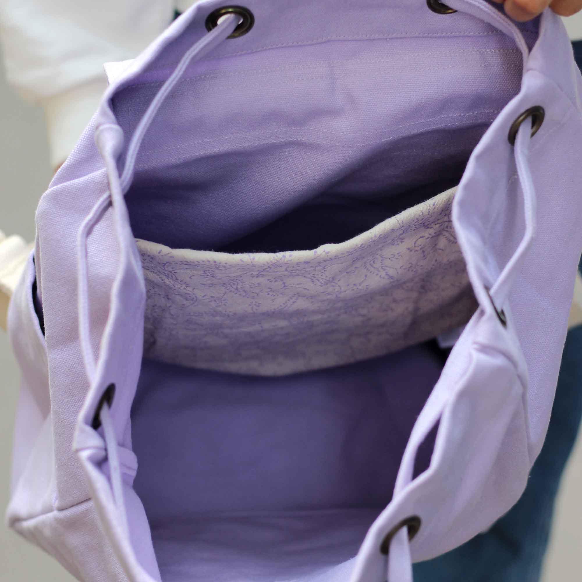 Sac à dos ELIOT, lilas, coton bio 3