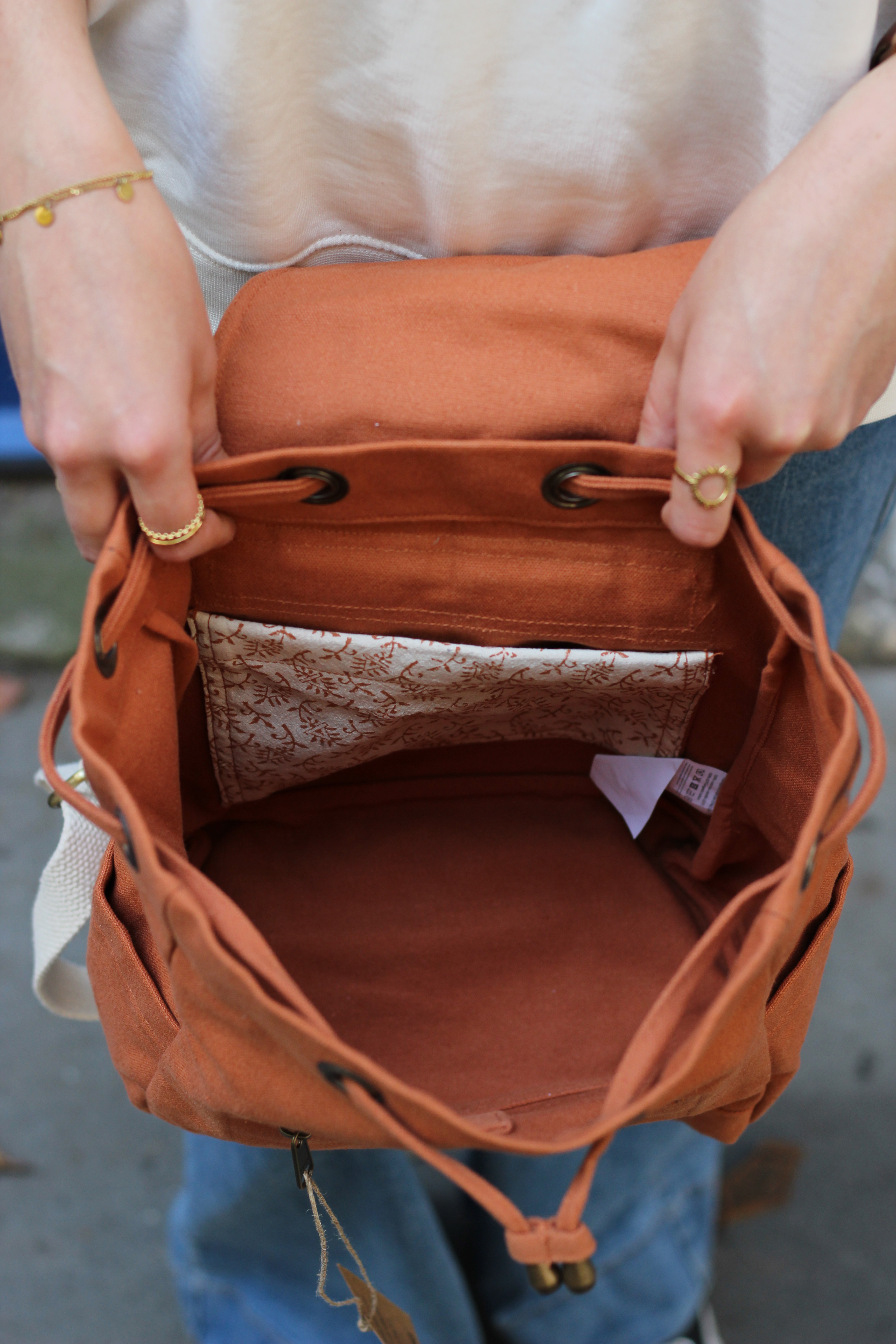 Mini sac à dos MINI ELIOT, orange sienne, coton bio 3