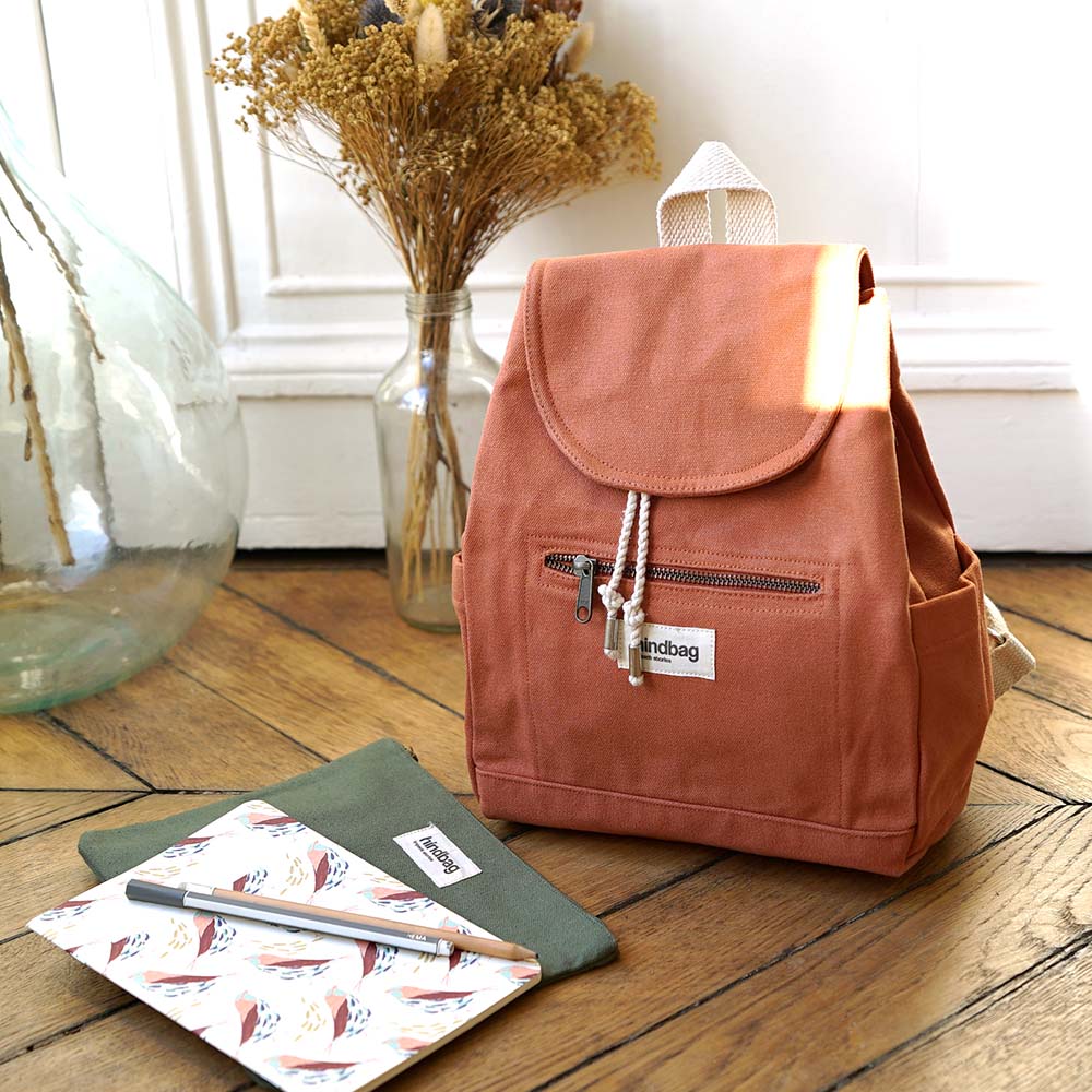 Mini sac à dos MINI ELIOT, orange sienne, coton bio 4
