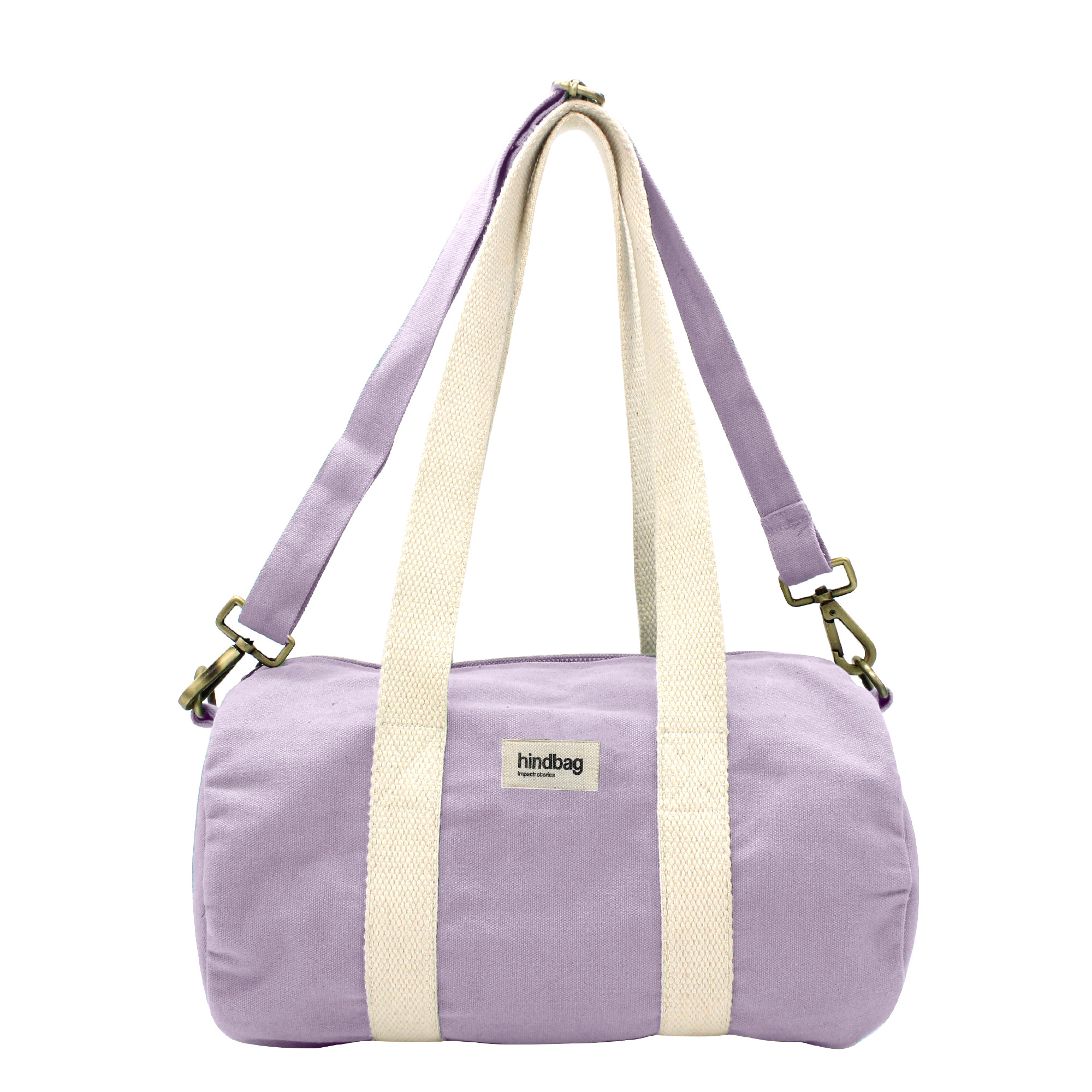 Mini sac polochon MINI SIMON, avec bandoulière, lilas, coton bio 2