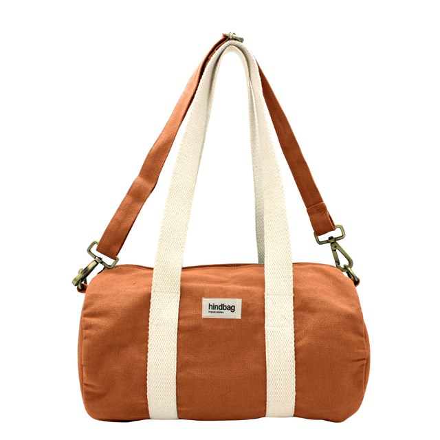 Mini sac polochon MINI SIMON, avec bandoulière, sienne, coton bio 2