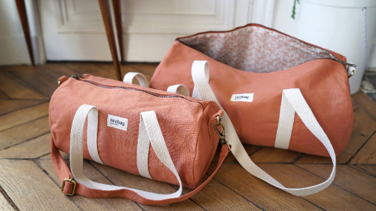 Mini sac polochon MINI SIMON, avec bandoulière, sienne, coton bio 4