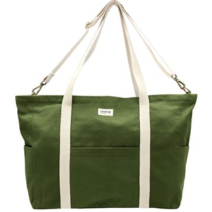 Sac à langer JOE, avec bandoulière, vert olive, coton bio