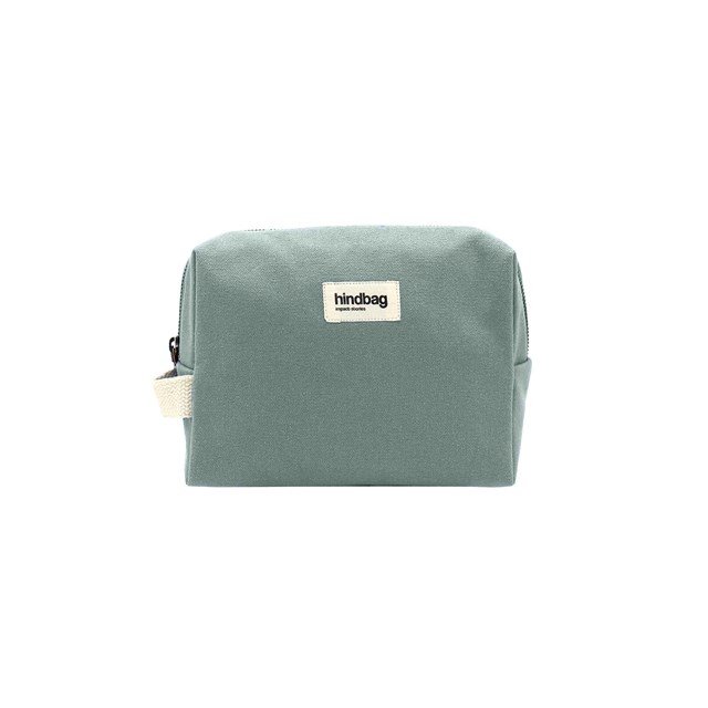 Trousse de toilette LEON, vert sauge, coton bio 2