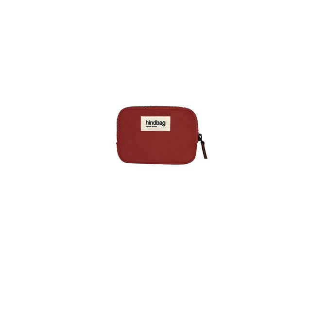 Porte-monnaie LILI, rouge terracotta, coton bio 2