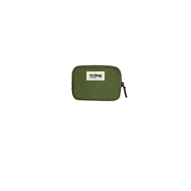 Porte-monnaie LILI, vert olive, coton bio 2