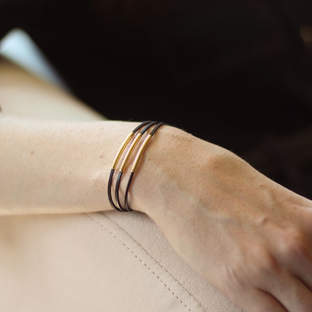 Bracelet upcycling durable argent plaqué or