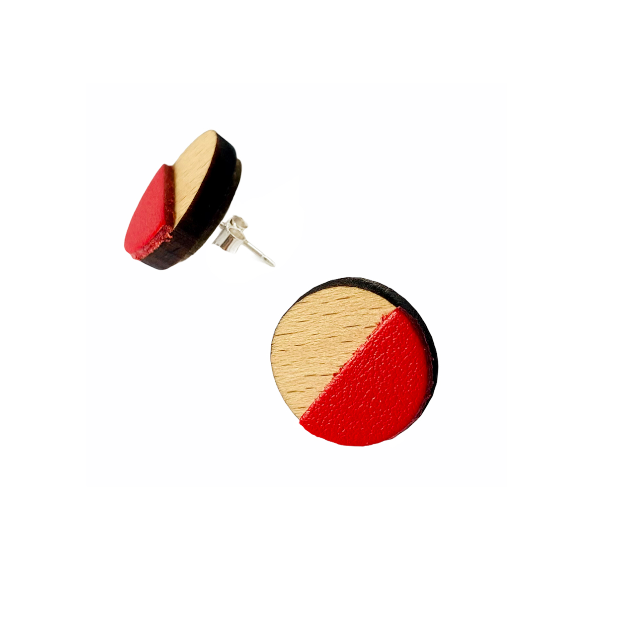 Puces d’oreilles DEMI-LUNE rouge 5