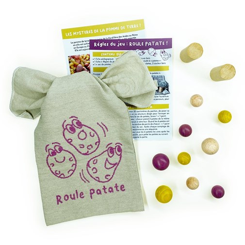 Roule patate - Jeu de billes en bois