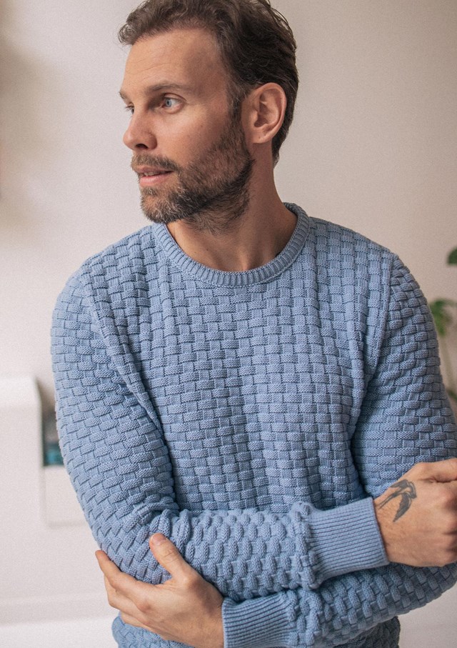 Pull DAMIER - Made in France - Coton Bio GOTS 20