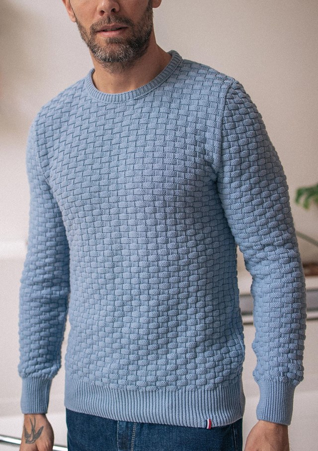Pull DAMIER - Made in France - Coton Bio GOTS 22