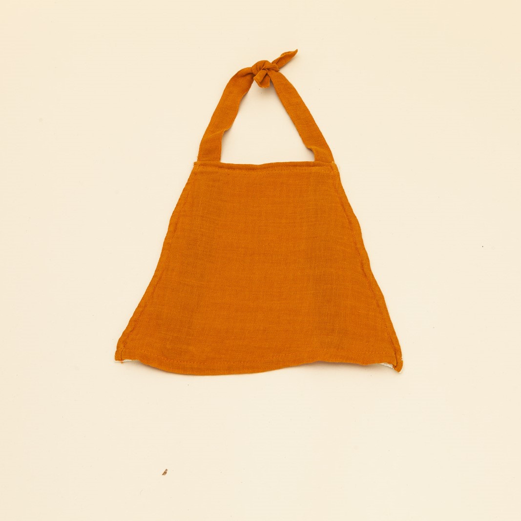 trois essuie-tout réutilisables ocre face lin 100% naturel. Très pratique avec sa forme trapèze