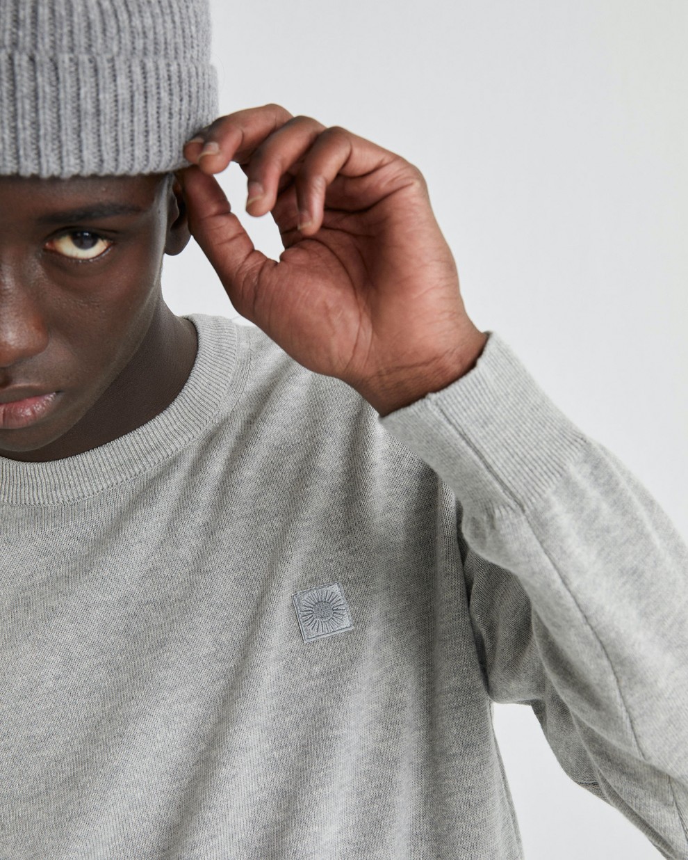 Pull en coton recyclé gris clair - Orlando de Thinking MU 3