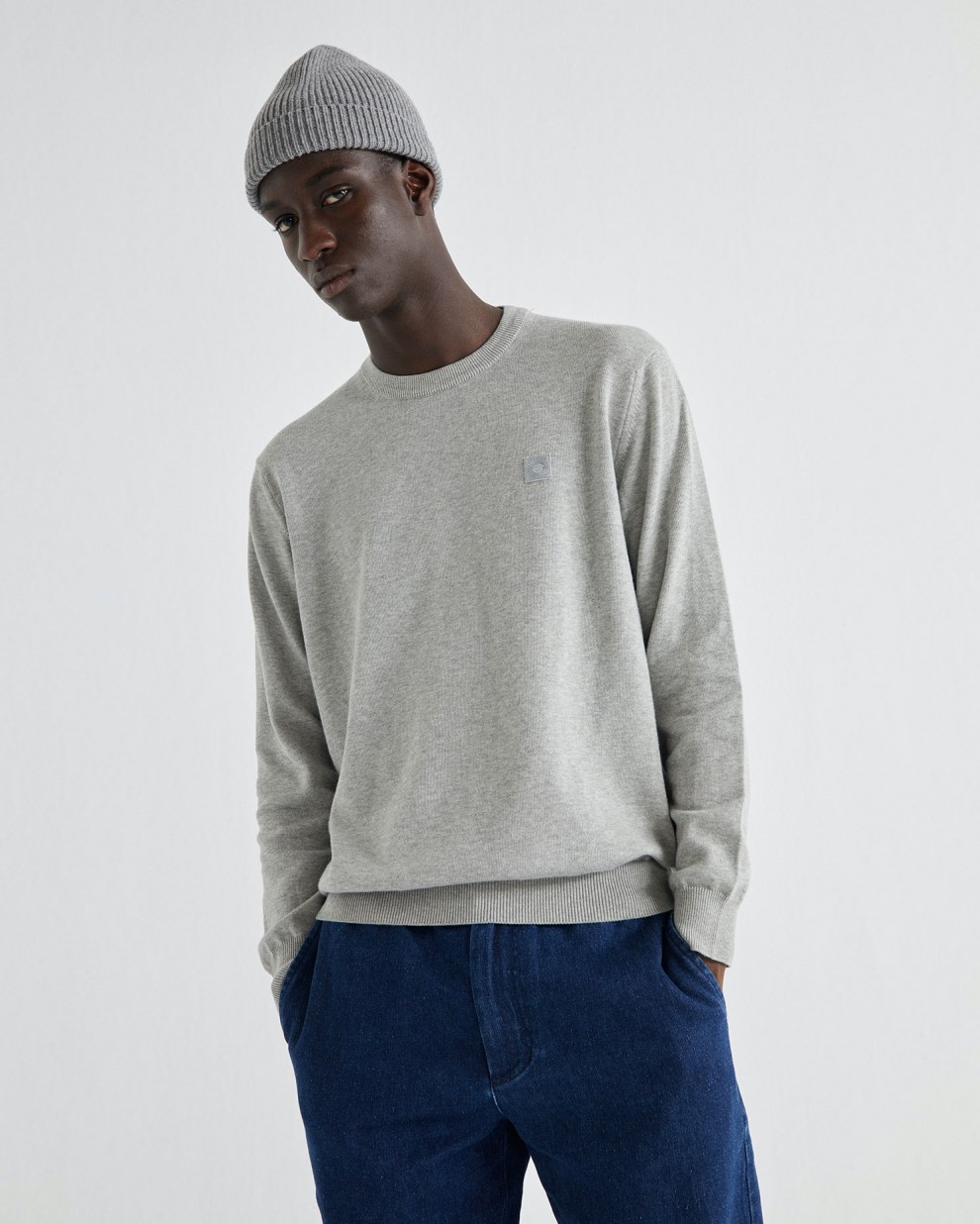 Pull en coton recyclé gris clair - Orlando de Thinking MU 2