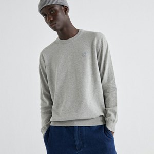 Pull en coton recyclé gris clair - Orlando de Thinking MU