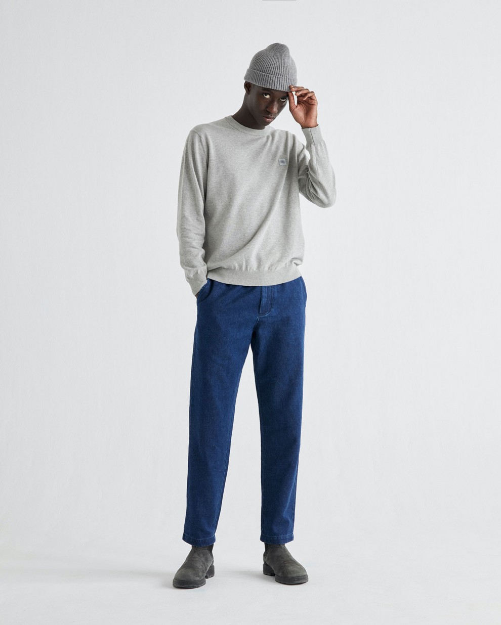 Pull en coton recyclé gris clair - Orlando de Thinking MU 4