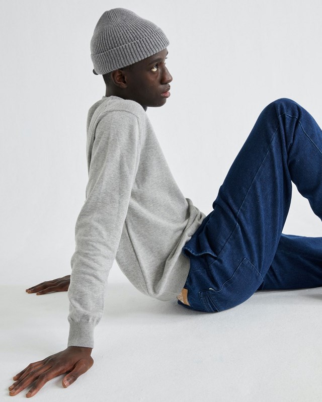 Pull en coton recyclé gris clair - Orlando de Thinking MU 5