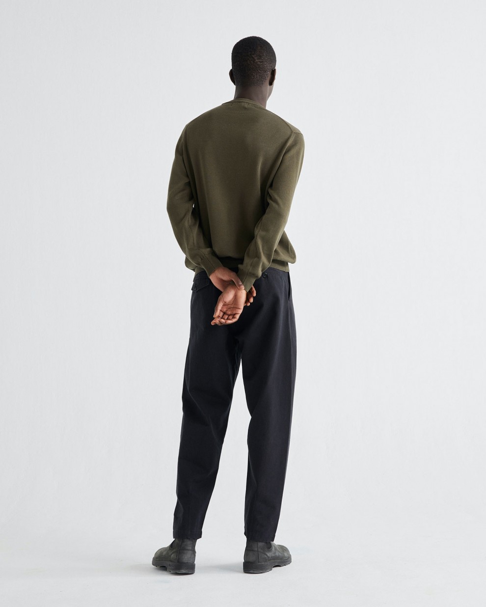 Pull en coton recyclé vert olive - Orlando de Thinking MU 4