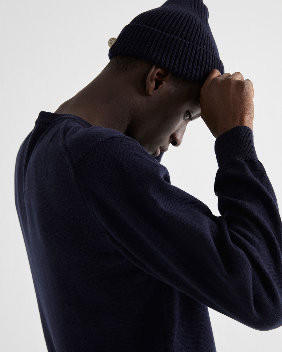 Pull en coton recyclé bleu marine - Orlando de Thinking MU 3