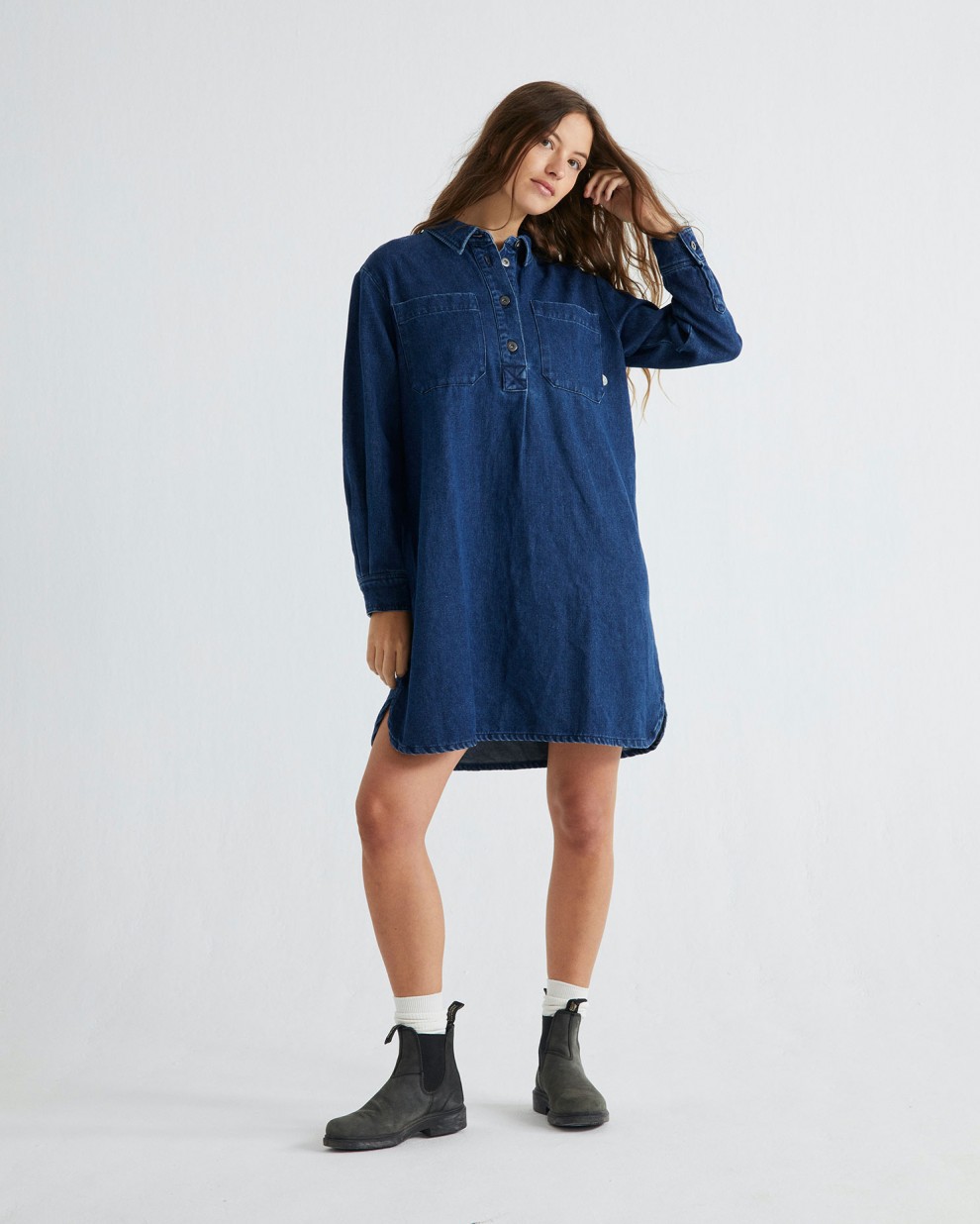 Robe Denim en chanvre et coton bio - NEYADE de Thinking MU 5