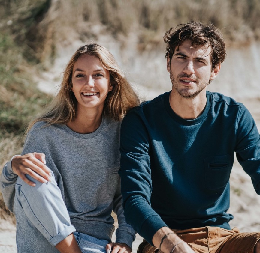 Le sweat océan recyclé - Gris ANKORE