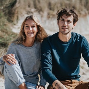 Le sweat océan recyclé - Gris chiné