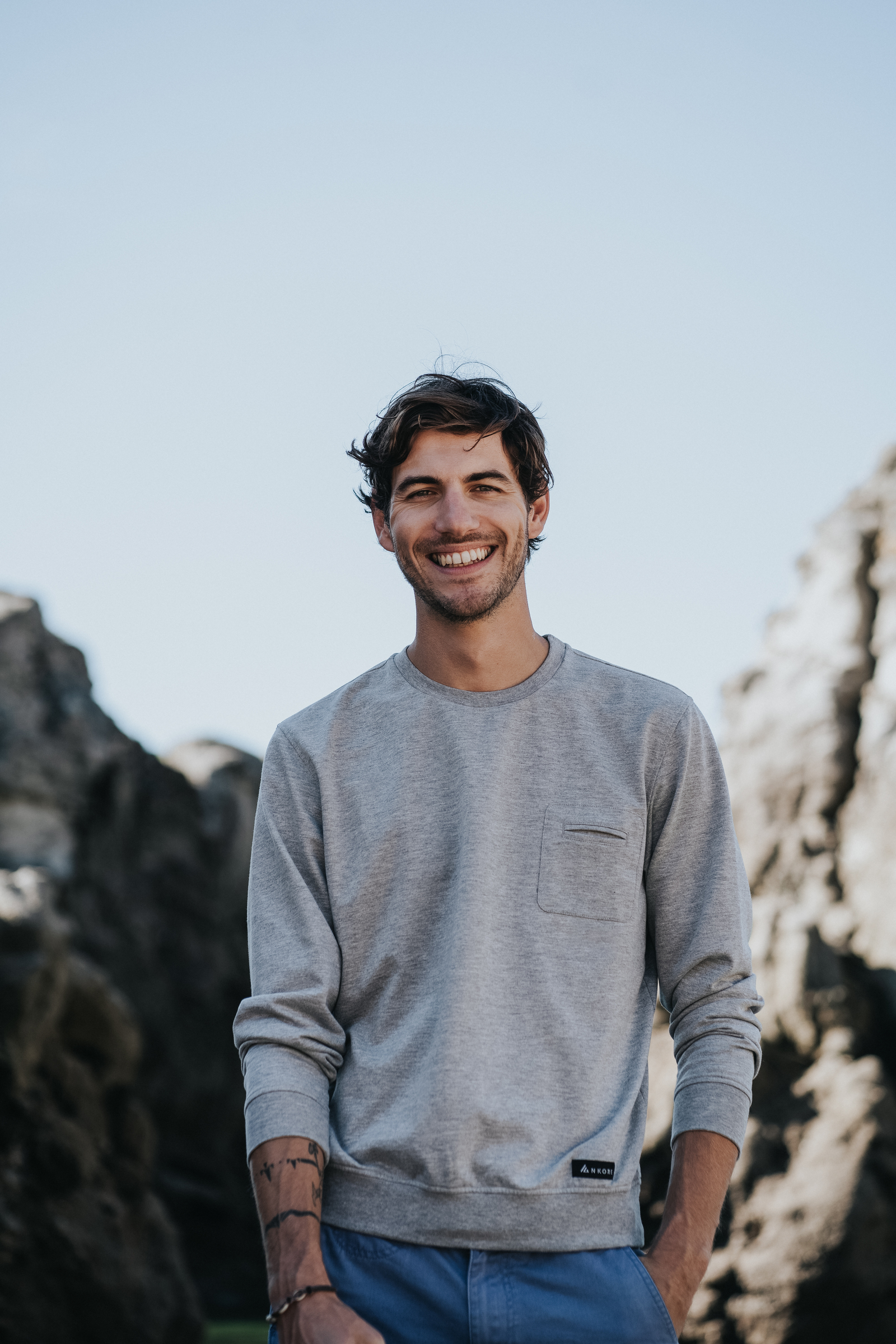 Le sweat océan recyclé - Gris ANKORE