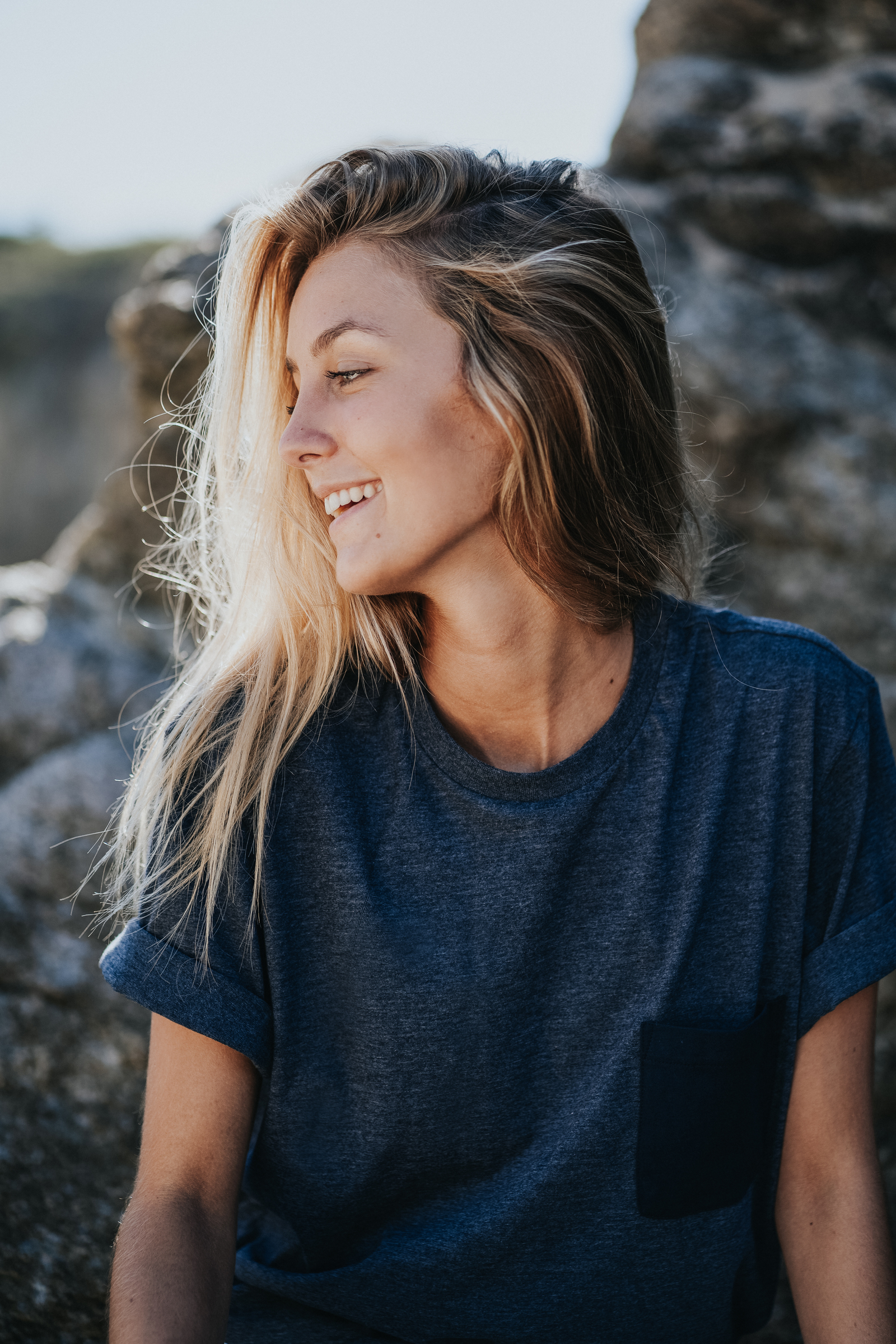 Le t-shirt océan recyclé - Bleu chiné ANKORE