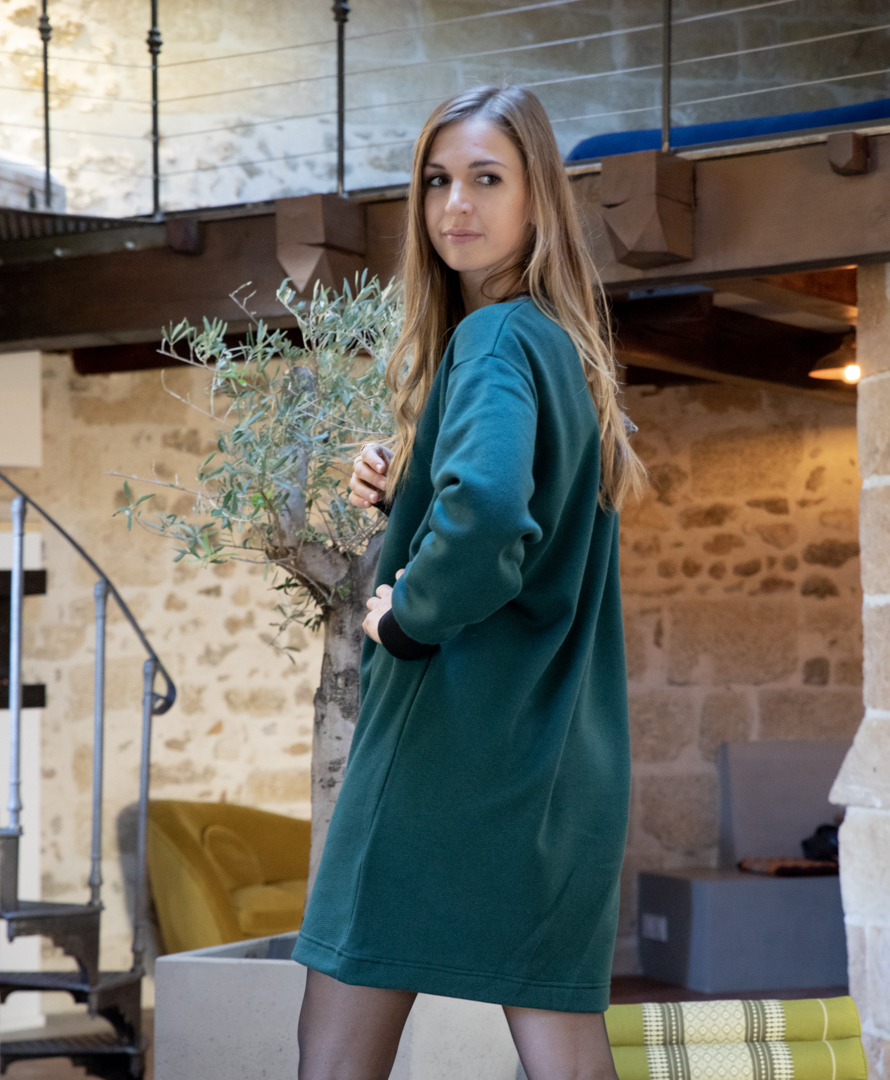 Robe pull coton biologique certifié GOTS et Cachemire - Fabrication française