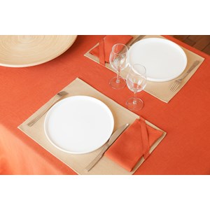 Lot de 4 sets de table en lin - Terracotta