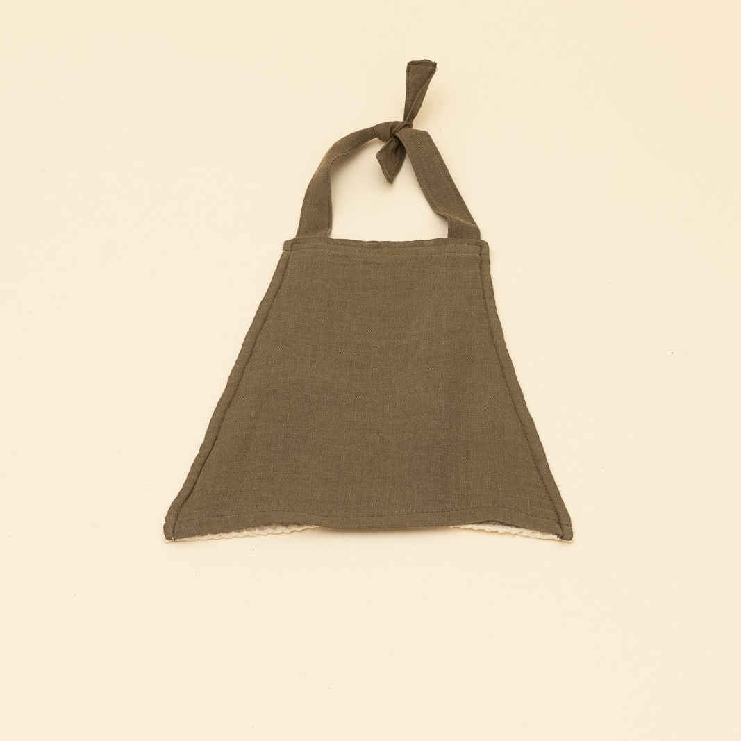 trois essuie-tout réutilisables kaki face lin 100% naturel. Très pratique avec sa forme trapèze
