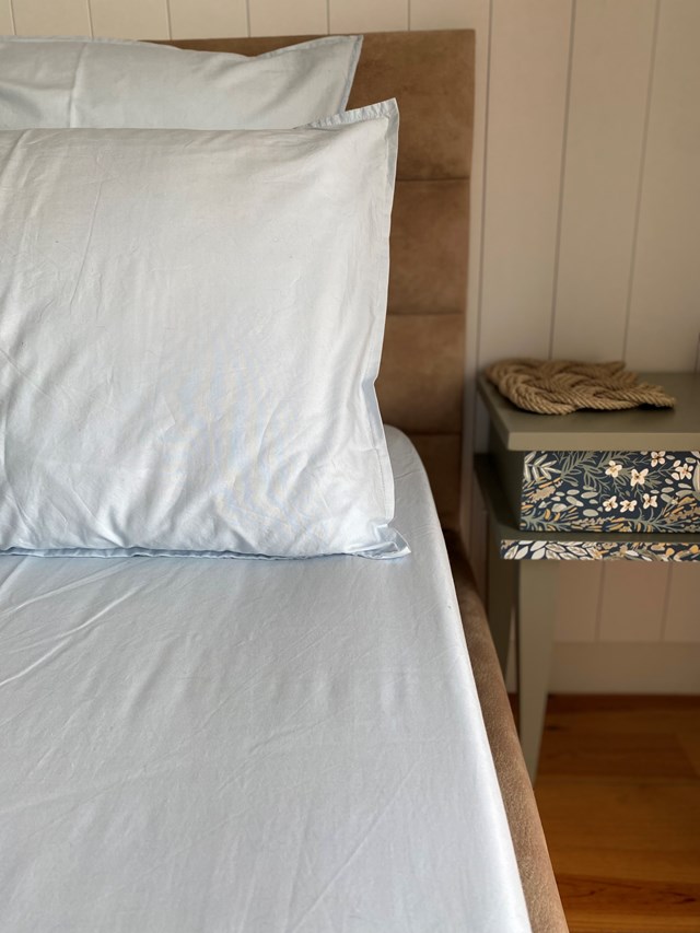 Drap Housse "Bleu Ciel" en Percale de Coton 100 % Biologique     7
