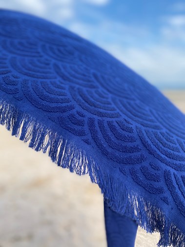 Fouta de Plage "Bleu Atlantique" en Coton 100 % Biologique