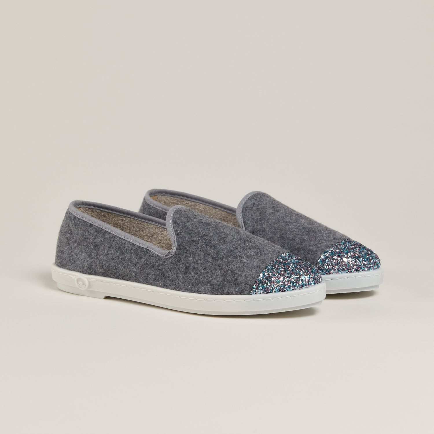 Chaussons AW laine recyclée, gris paillettes 6
