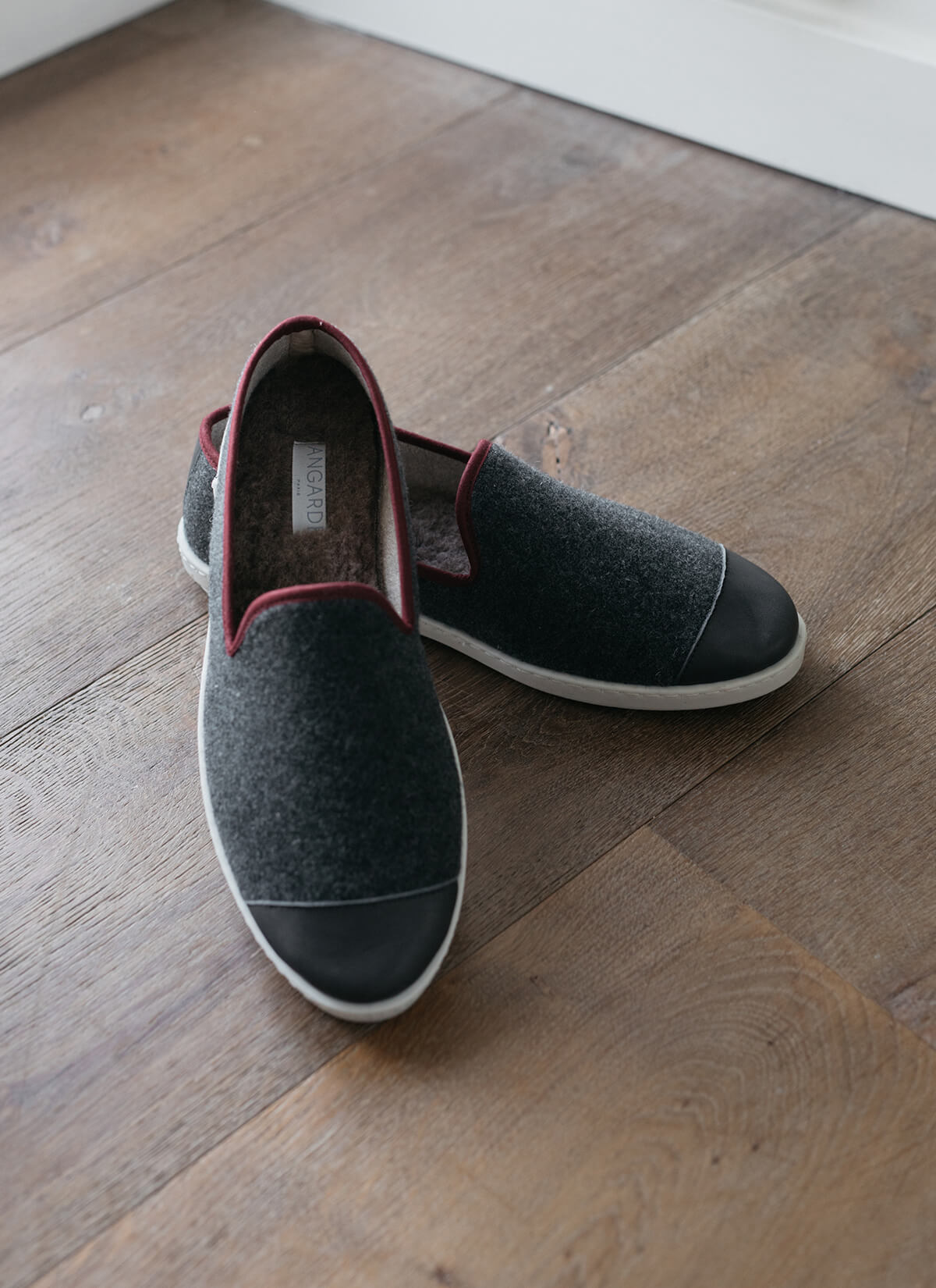 chausson homme en laine recyclée Grey Rubino vue packshot