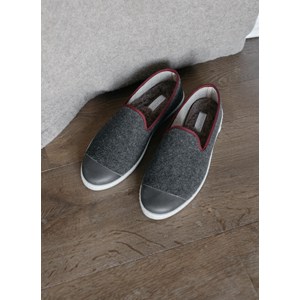 Chaussons AW laine recyclée, gris bordeaux
