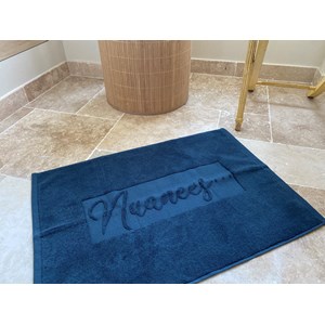 Tapis de Bain  "Bleu Ténébreux" en Coton 100 % Biologique   