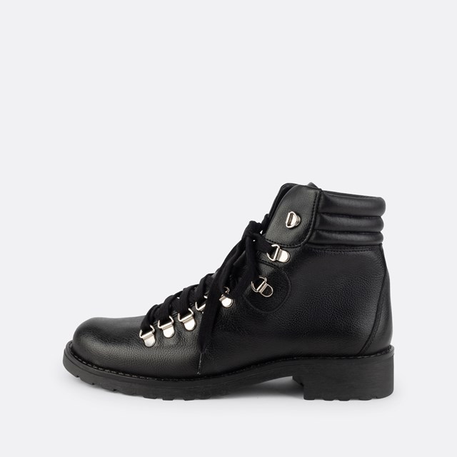Valia-001 - Bottes à Lacets Noires en Pomme 2