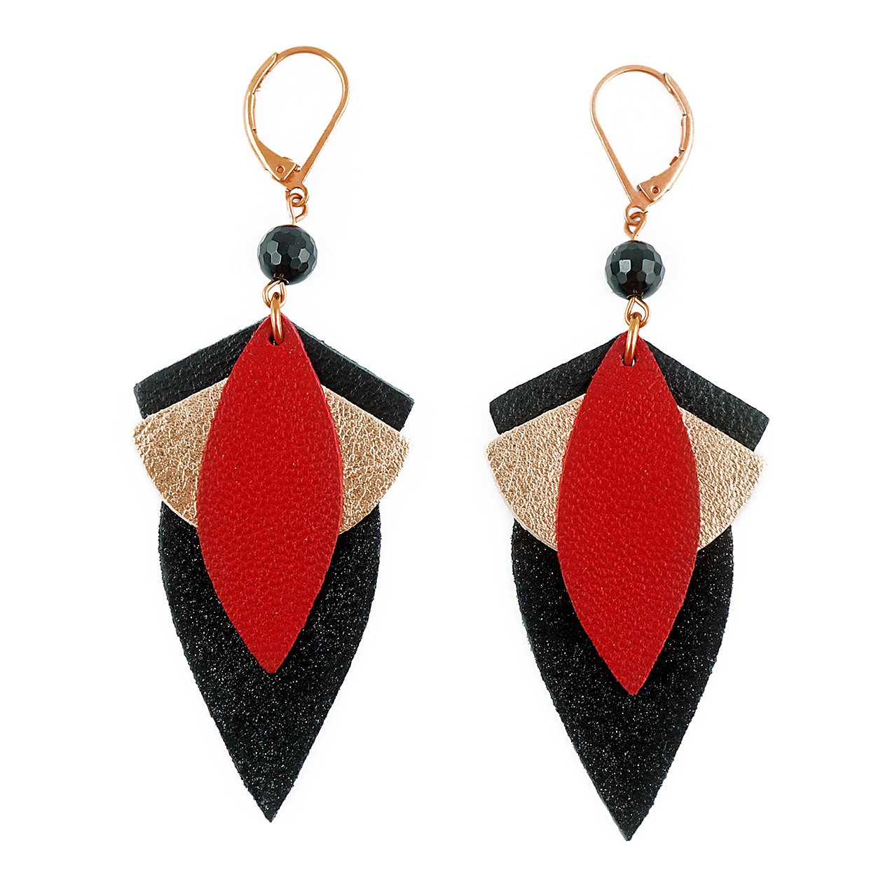 Les Boucles d'oreilles GRAND LOTUS rouge 5