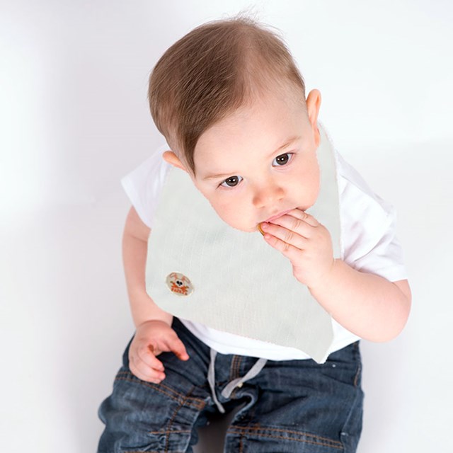 Bavoir en Coton Bio Blanc 2
