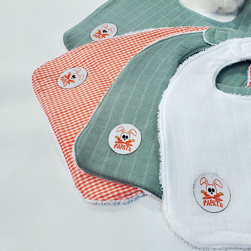 Bavoir en Coton Bio Blanc 4