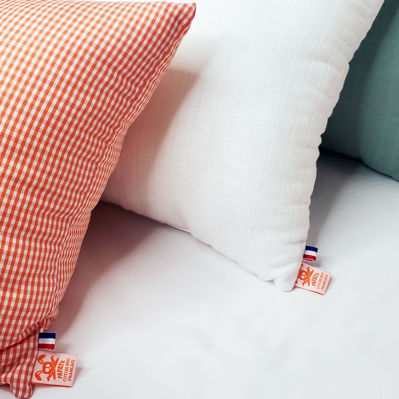 Coussin Rectangle en Coton Bio Vichy 3