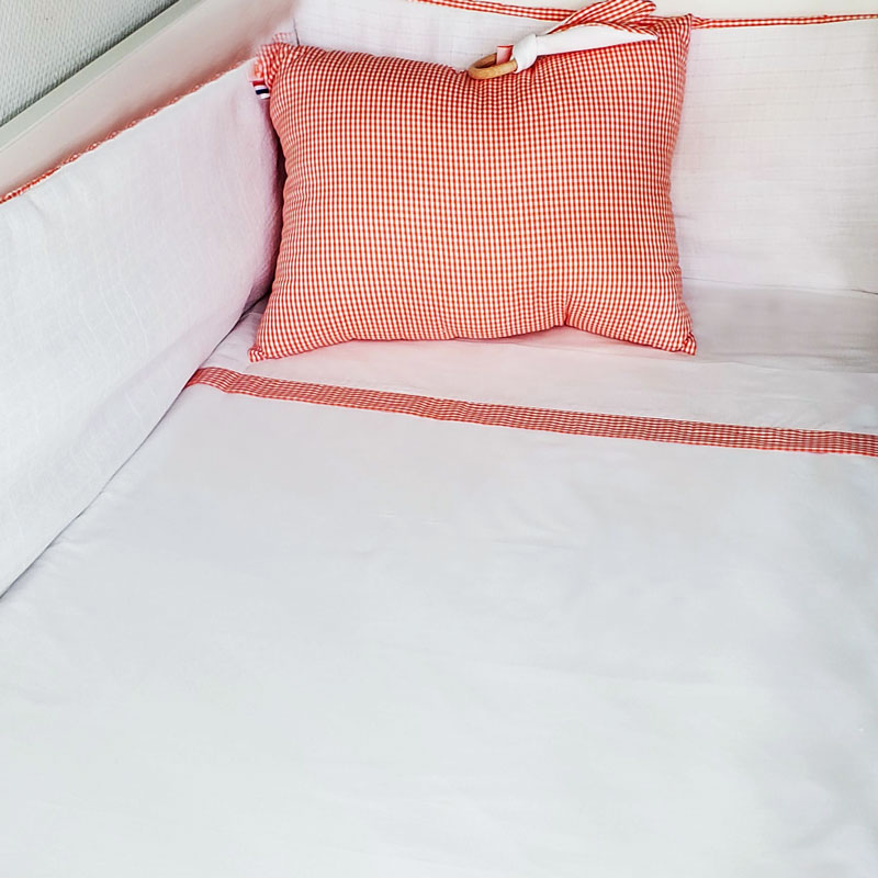 Coussin Rectangle en Coton Bio Vichy 4