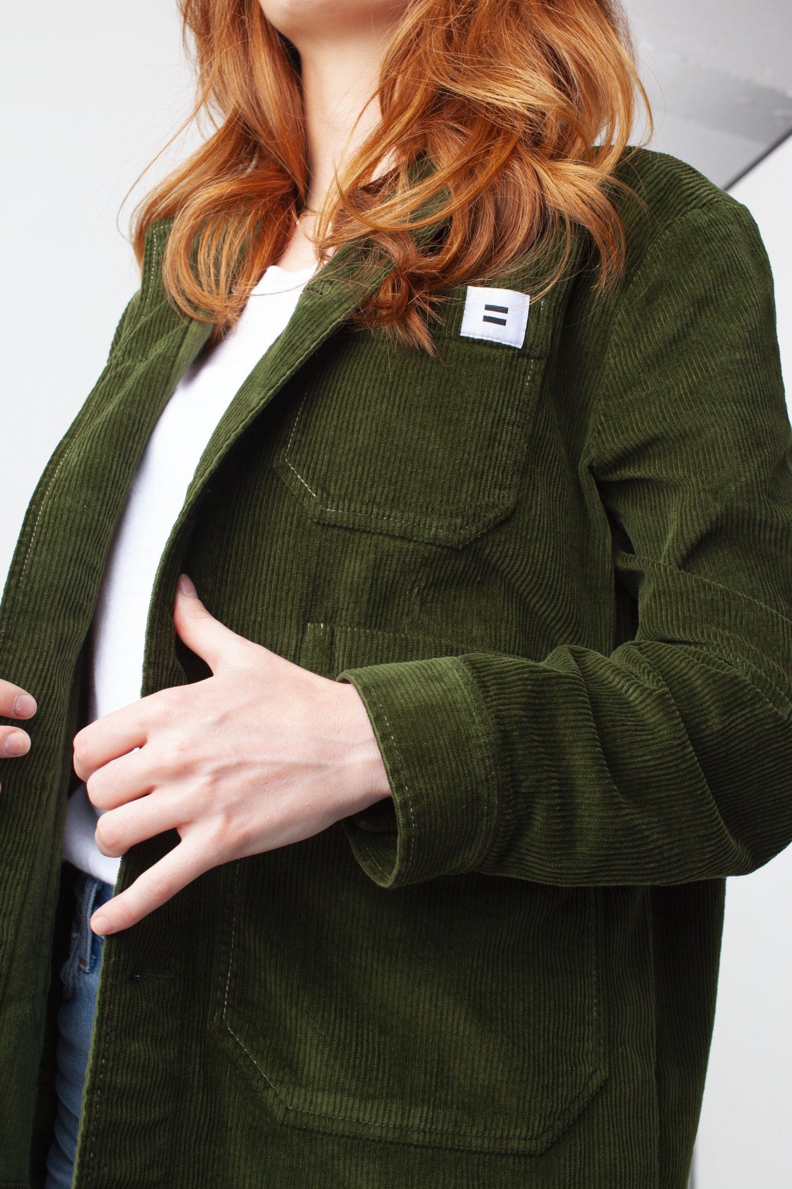 LA VESTE CÔTELÉ - VERT OLIVE 7