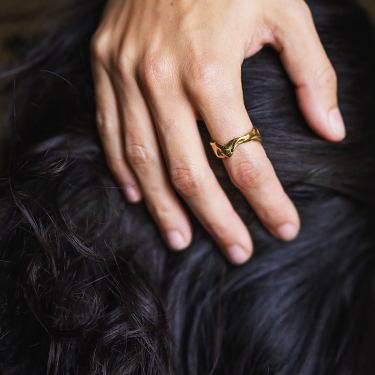 anneau, bijoux, plaqué or, bronze, bague