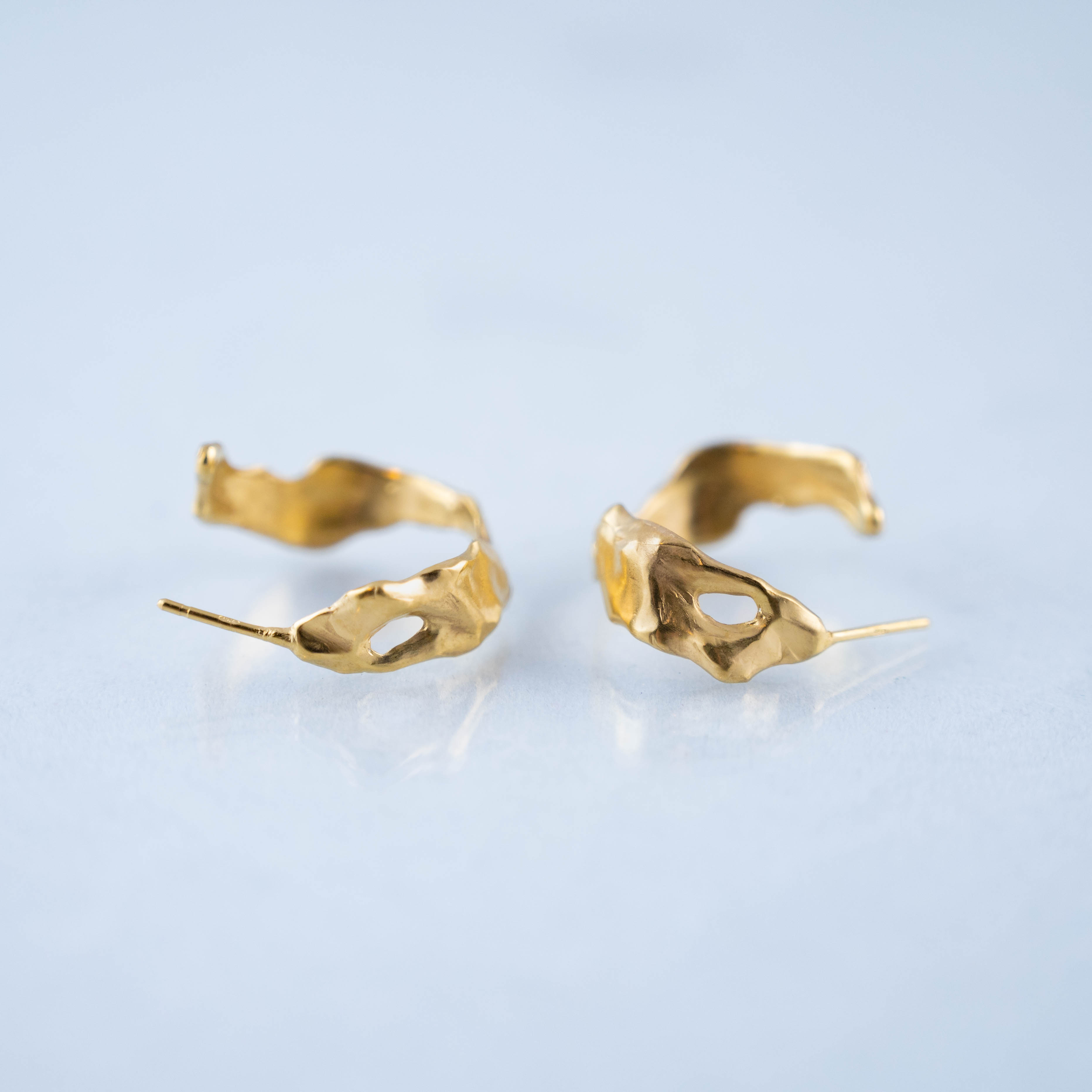 boucles d'oreille, créoles, bronze, plaquéor, bresma