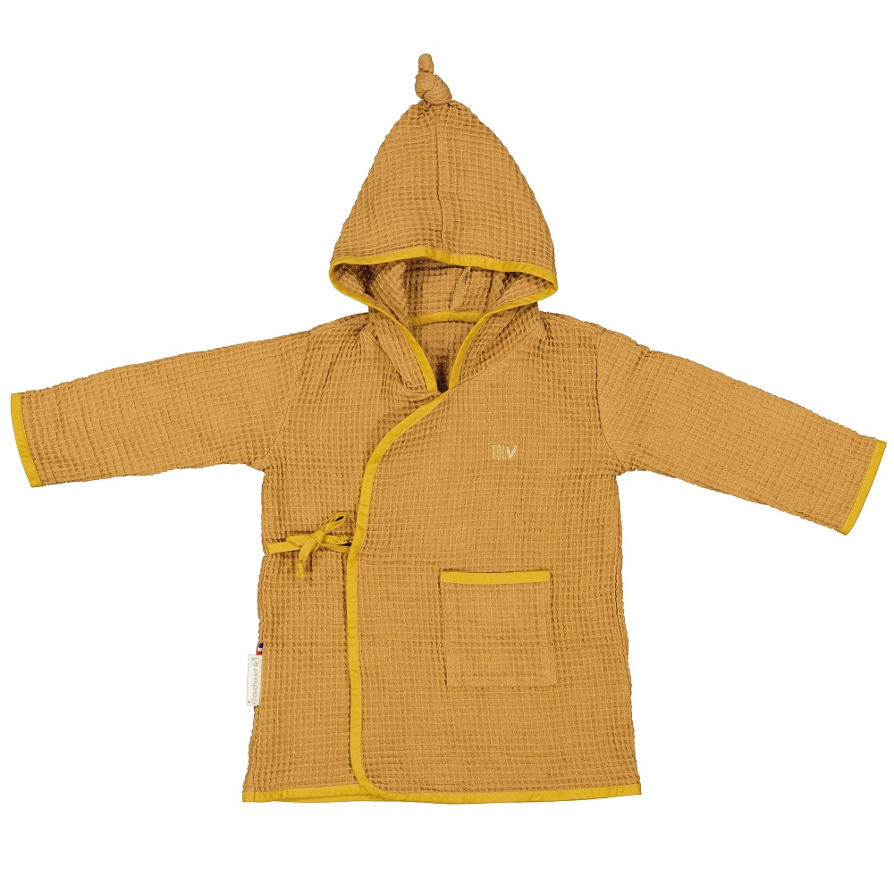 Peignoir gaufré de coton Caramel 3