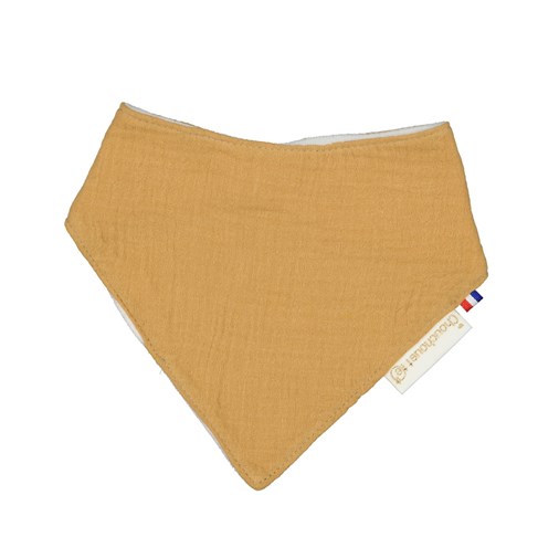 Bavoir bandana gaze de coton Caramel