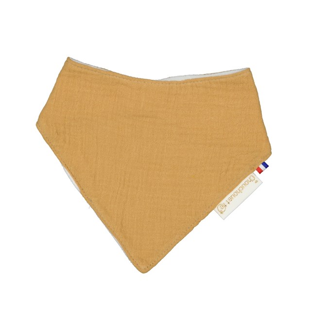 Bavoir bandana gaze de coton Caramel 2