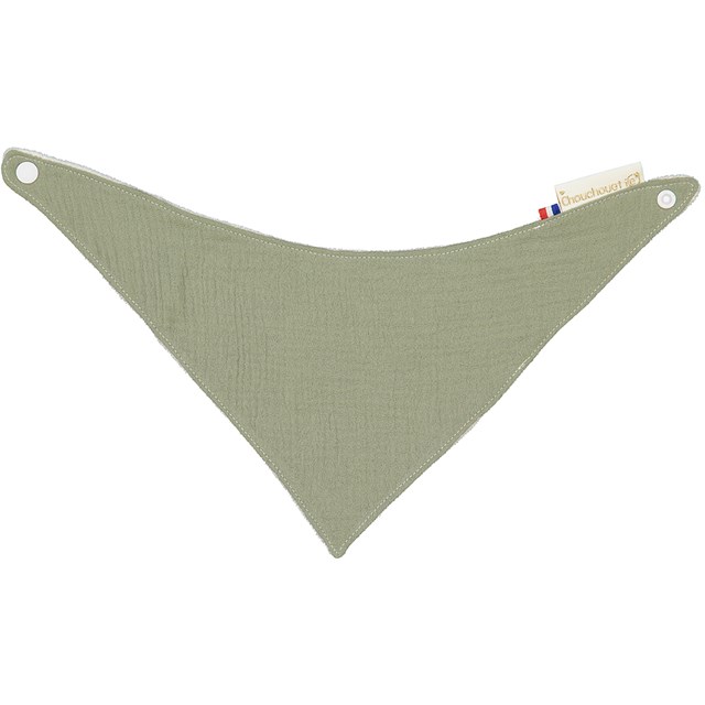 Bavoir bandana gaze de coton kaki 3